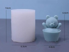 Molde silicona osito en cupcakes